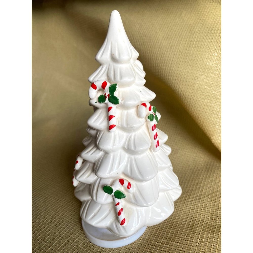 Ron Gordon Designs  8"  White Ceramic Musical Christmas Tree Oh Christmas Tree V